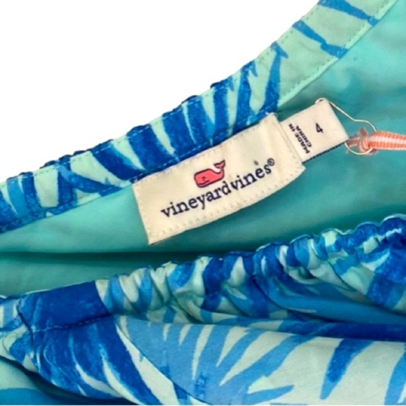 Vineyard Vines One Shoulder Electric Palm Dress Size 4 NWT - Picture 6 of 13